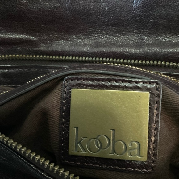 KOOBA Double Buckles Accents Dark Purple Leather Small Shoulder Bag - Picture 4 of 8